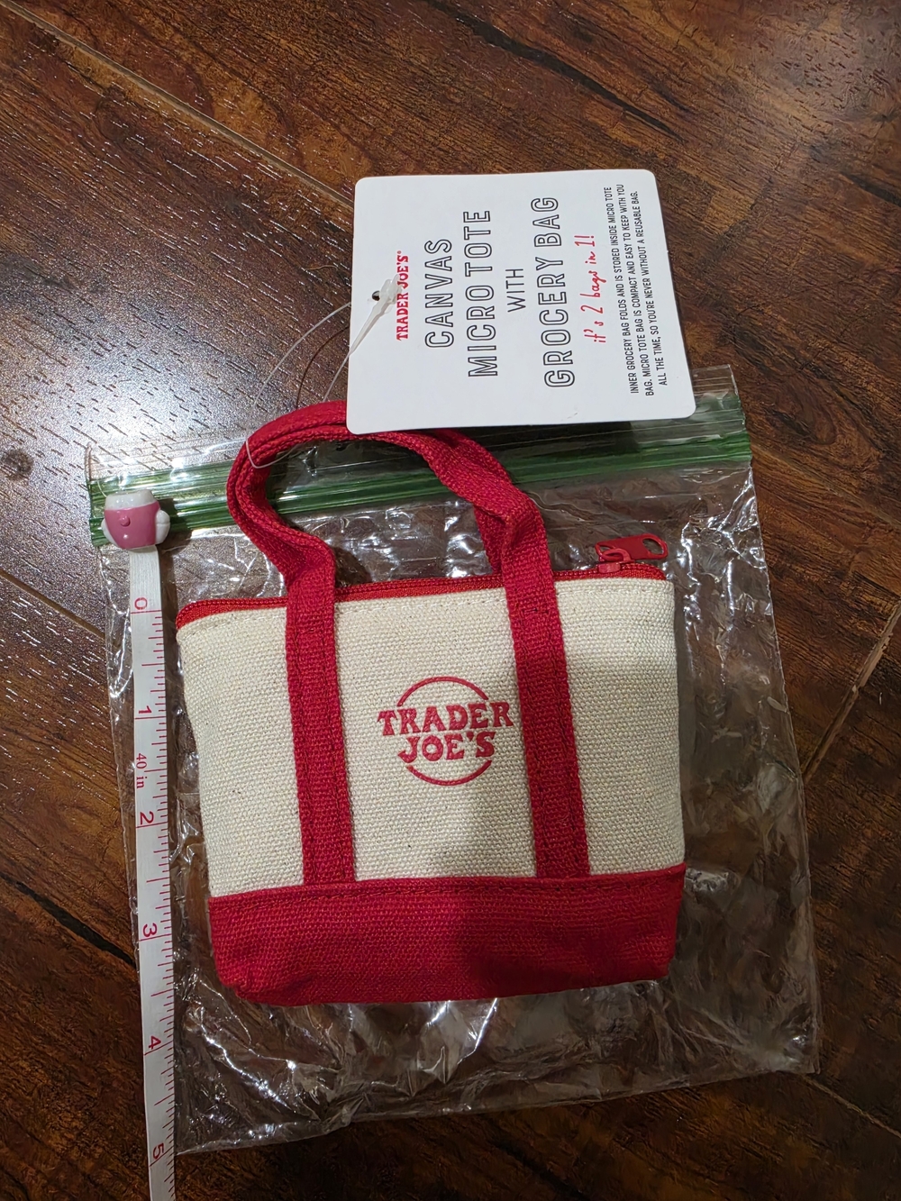 Trader Joe's  Micro Tote + Resusable Grocery Back Included.